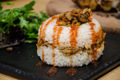 Close-up of sushi on plate