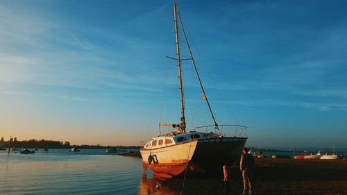 Boats in harbor