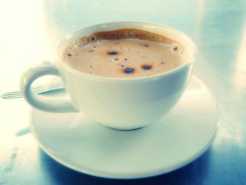 Close-up of coffee on table