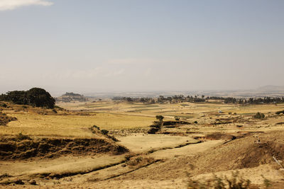 Scenic view of desert against sky, ethiopia.