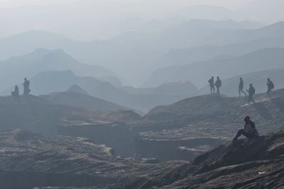 Panoramic view of mountains against sky