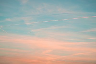 Low angle view of vapor trail in sky