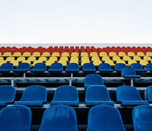Empty stadium chairs