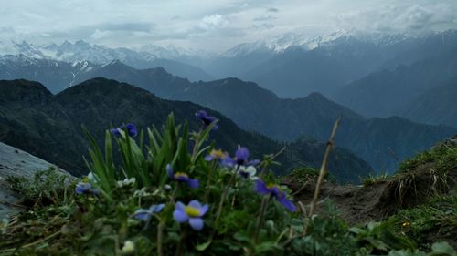 Scenic view of mountains against sky