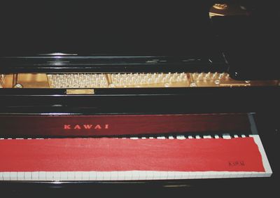 View of piano keys