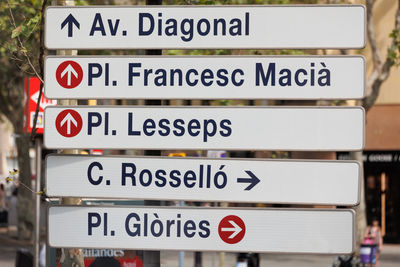 Close-up of road sign