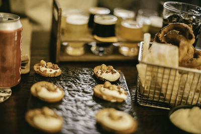 Close-up of dessert on table