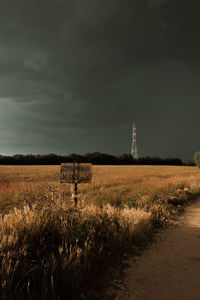 Scenic view of field against sky