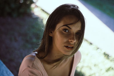 Close-up portrait of young woman