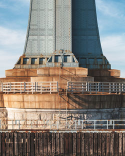 Low angle view of tower against sky