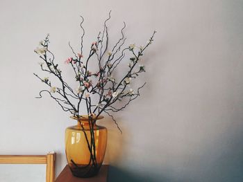 Close-up of vase on plant at home