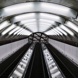 Low angle view of escalator