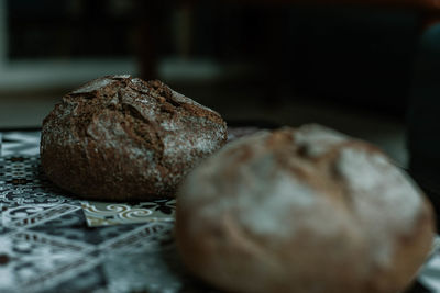 Close-up of bread on table