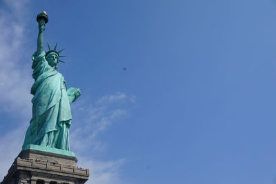 Low angle view of statue of liberty
