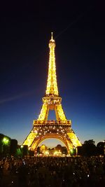 Low angle view of eiffel tower