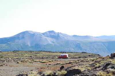 Scenic view of landscape against clear sky