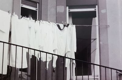 Close-up of clothes drying on clothesline