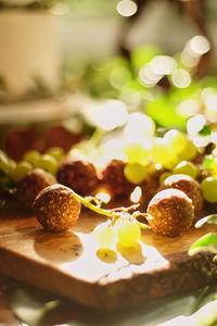 Close-up of fruits on table