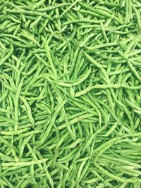 Full frame shot of green beans for sale at market