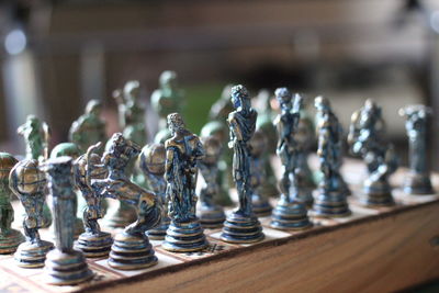 Close-up of chess pieces