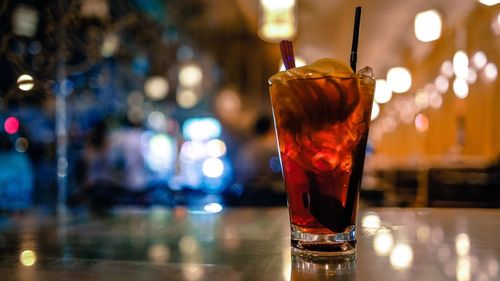 Close-up of drink on table