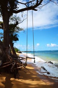Scenic view of beach against sky
