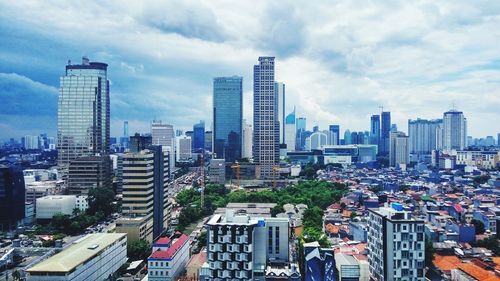 High angle view of city