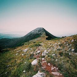 Scenic view of landscape against clear sky