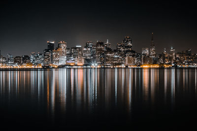 Illuminated city at night