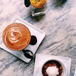 Coffee cup on table