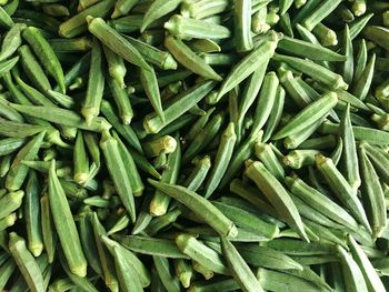 Full frame shot of okras for sale in market