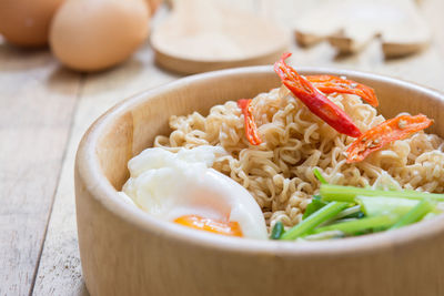 Close-up of food in bowl on table