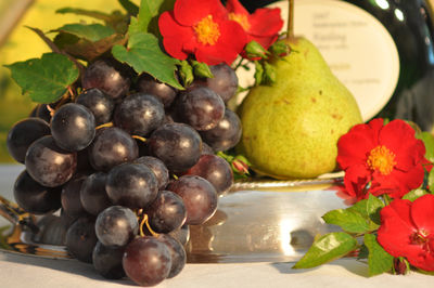 Close-up of fruits on table