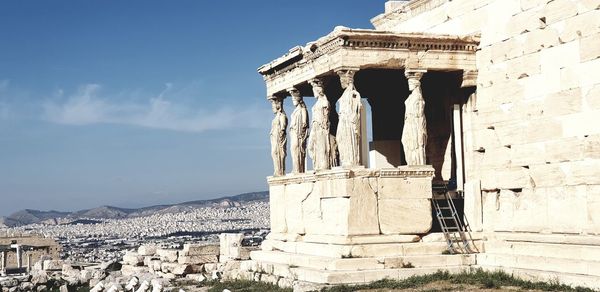 Exterior of historic building against sky