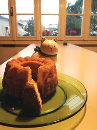 Close-up of cake on table