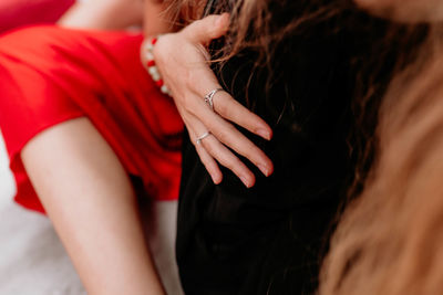 Woman's hands and feet close-up