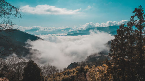 Scenic view of mountains against sky