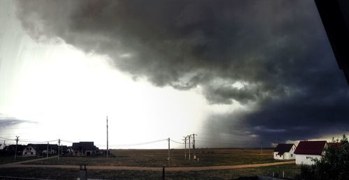 Storm clouds over landscape