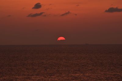 Scenic view of sea at night