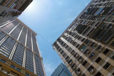 Low angle view of modern buildings against sky