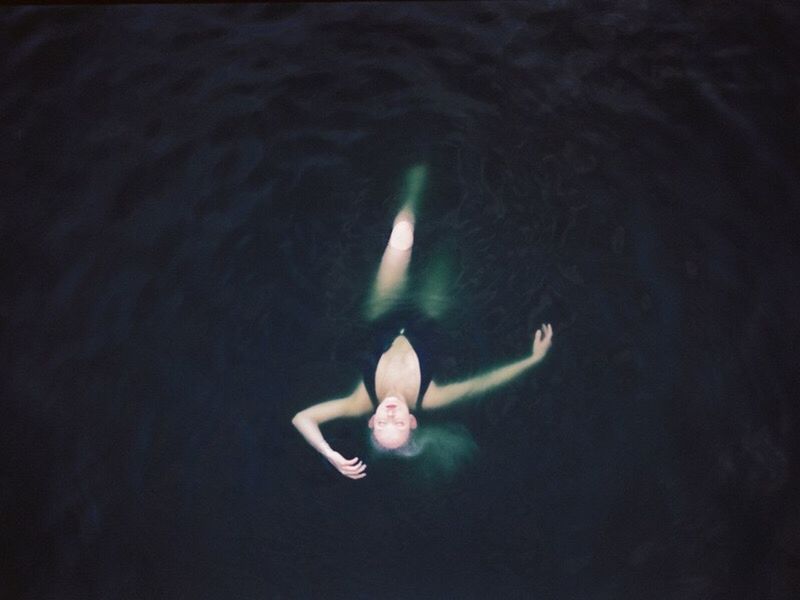 HIGH ANGLE VIEW OF SWIMMING IN WATER