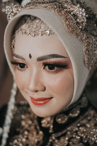 Close-up portrait of a beautiful young woman