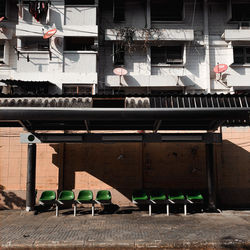 Chairs and tables in building