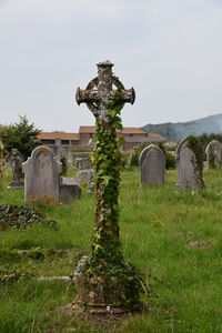 View of cemetery against sky