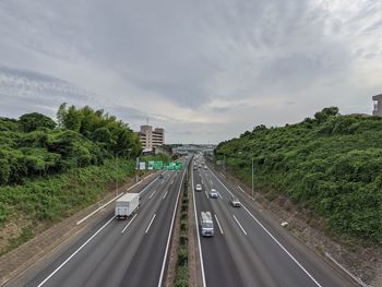 Road amidst plants against sky