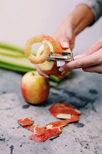 Close-up of hand holding fruit