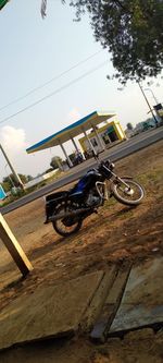 Low angle view of bicycle on field