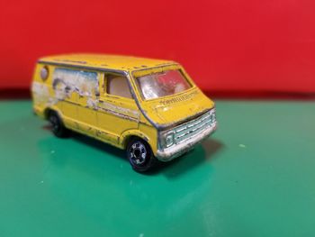 Close-up of toy car