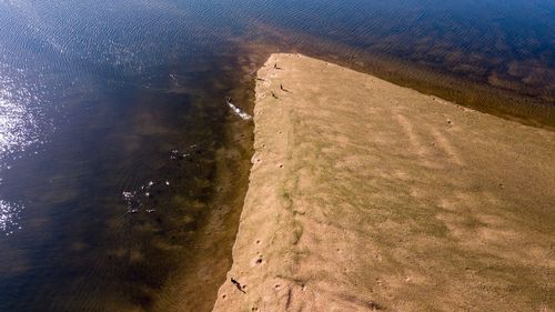 High angle view of beach against sky