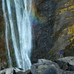 Scenic view of waterfall